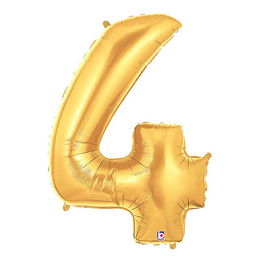 40 inch NUMBER 4 - GOLD MEGALOON | USA Decoration®