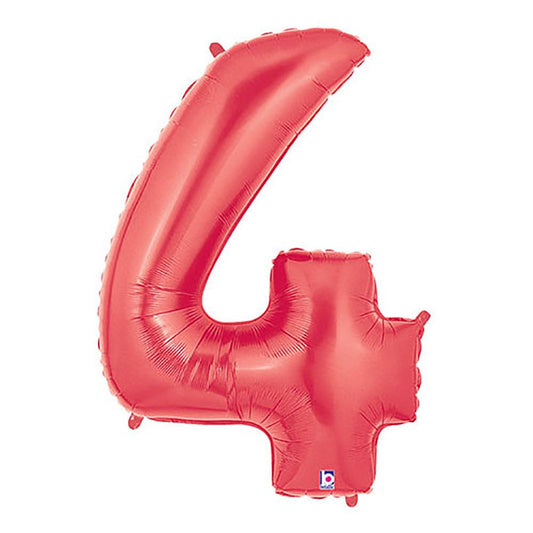 40 inch NUMBER 4 - RED MEGALOON | USA Decoration®