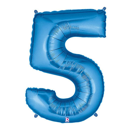 40 inch NUMBER 5 - BLUE MEGALOON | USA Decoration®