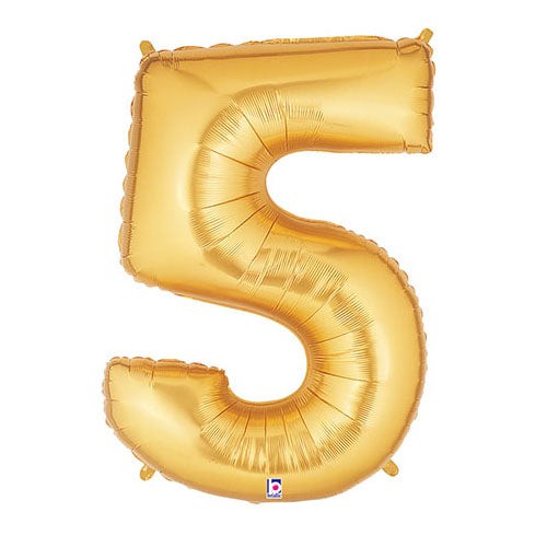 40 inch NUMBER 5 - GOLD MEGALOON | USA Decoration®