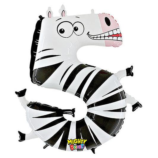 40 inch NUMBER 5 - ZEBRA ZOOLOON | USA Decoration®