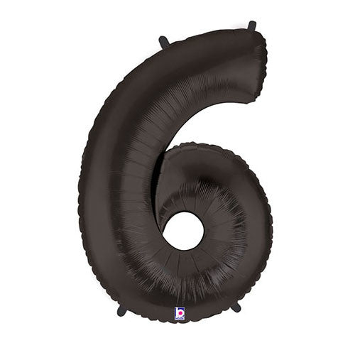 40 inch NUMBER 6 - BLACK MEGALOON | USA Decoration®