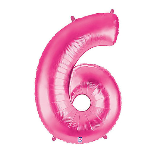 40 inch NUMBER 6 - PINK MEGALOON | USA Decoration®