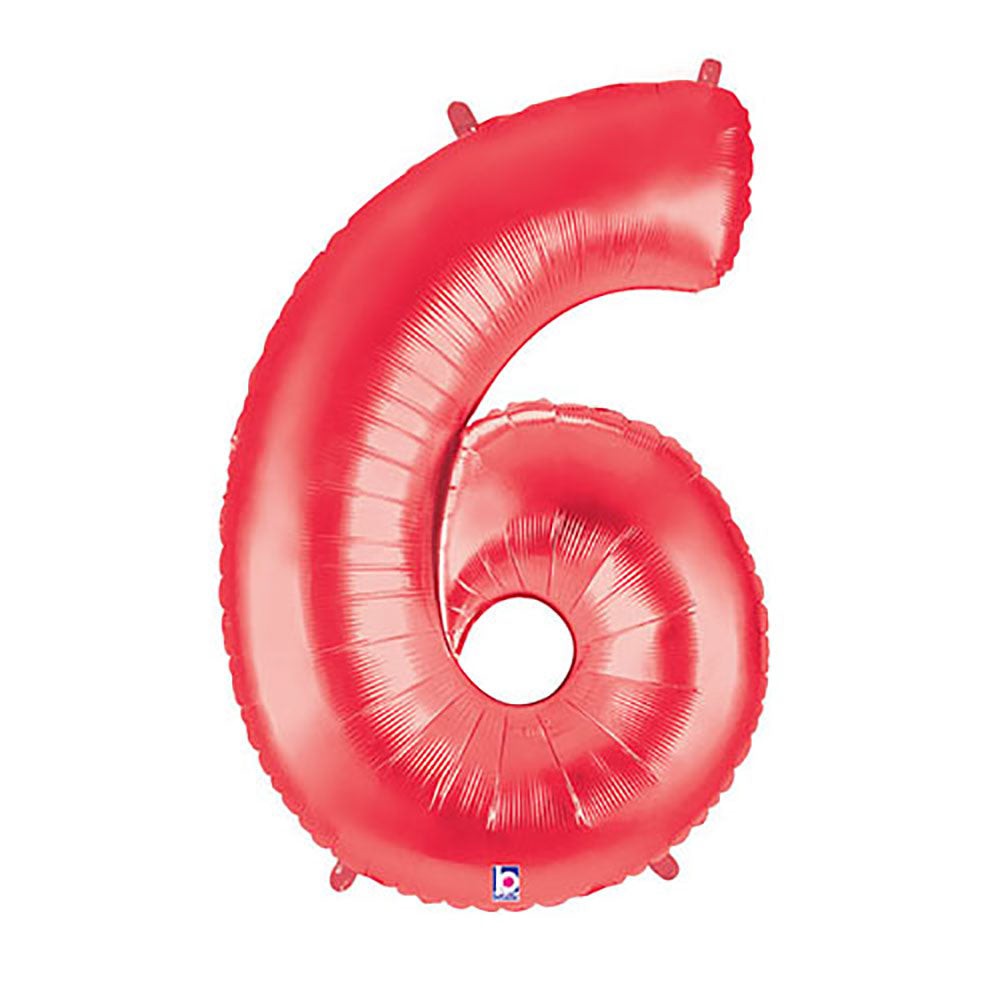 40 inch NUMBER 6 - RED MEGALOON | USA Decoration®