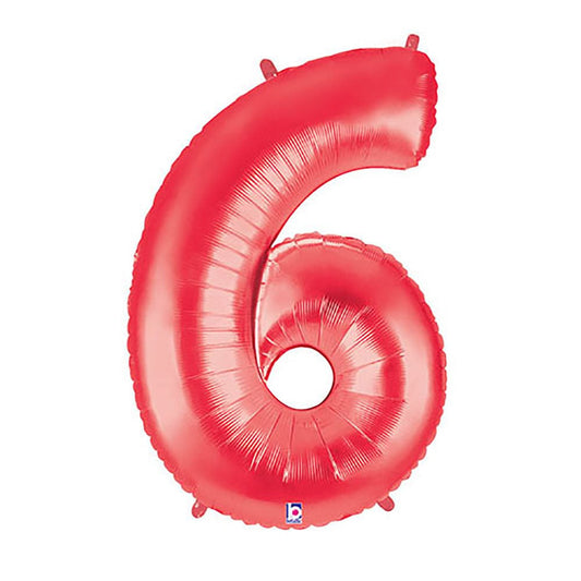 40 inch NUMBER 6 - RED MEGALOON | USA Decoration®