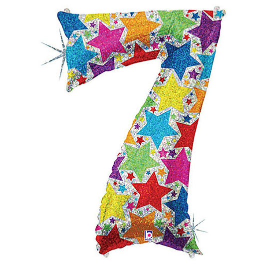 40 inch NUMBER 7 - HOLOGRAPHIC DESIGNER MEGALOON | USA Decoration®