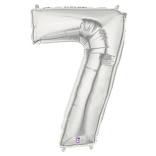 40 inch NUMBER 7 - SILVER MEGALOON | USA Decoration®