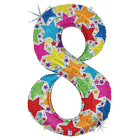 40 inch NUMBER 8 - HOLOGRAPHIC DESIGNER MEGALOON | USA Decoration®