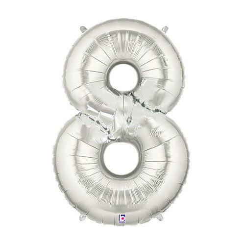 40 inch NUMBER 8 - SILVER MEGALOON | USA Decoration®