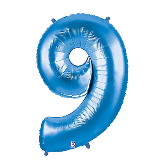 40 inch NUMBER 9 - BLUE MEGALOON | USA Decoration®