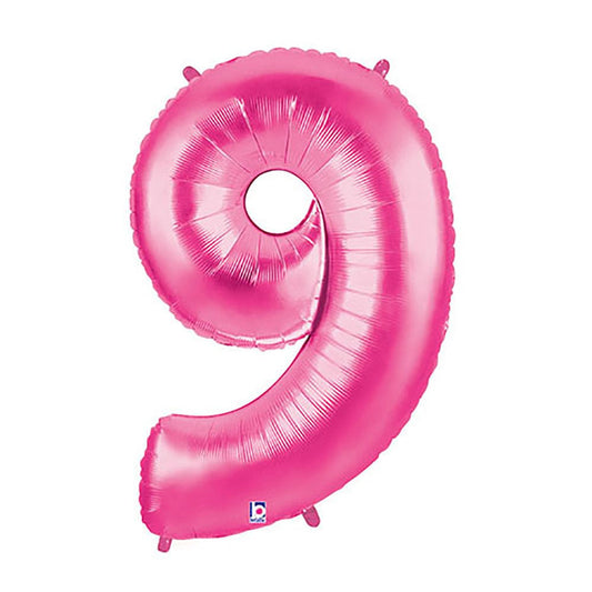 40 inch NUMBER 9 - PINK MEGALOON | USA Decoration®