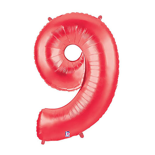 40 inch NUMBER 9 - RED MEGALOON | USA Decoration®