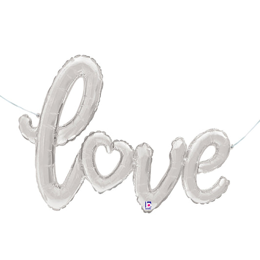 47 inch LOVE SCRIPT - SILVER | USA Decoration®