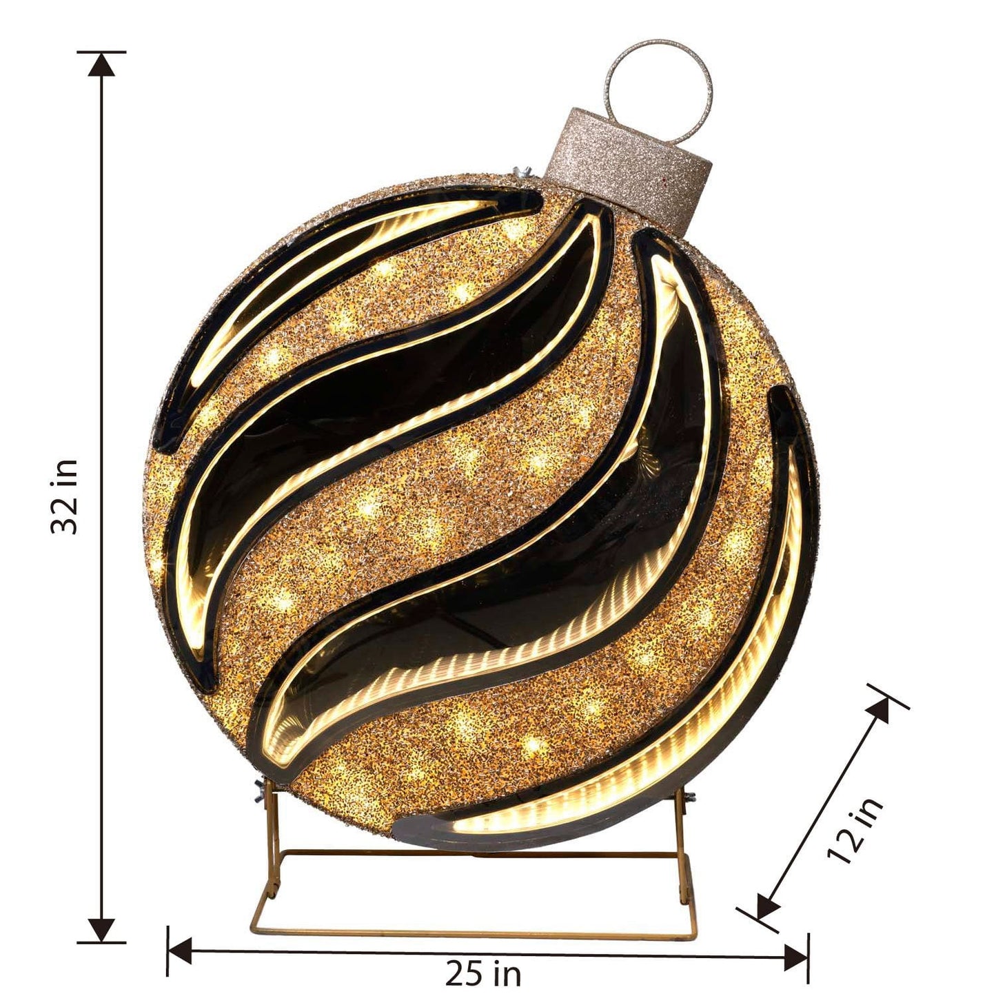 Member's Mark 32" Pre-Lit Gold Infinity Light Ornament Decor | USA Decoration®