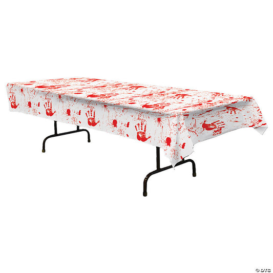 54" x 108" Bloody Handprints Tablecover | USA Decoration®