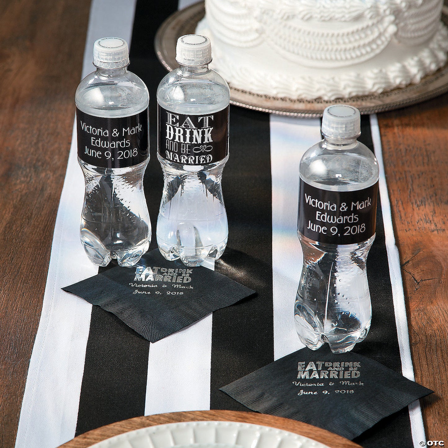 Black White Striped Table Runners - 3 Pc. | USA Decoration®