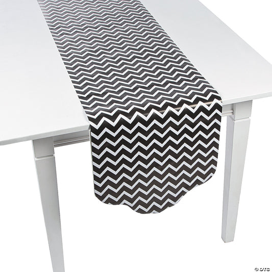 Black Chevron & Polka Dot Table Runner