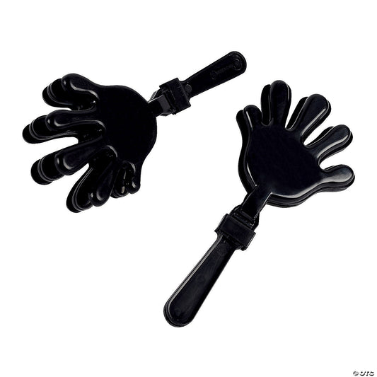 7" Black School Spirit Plastic Hand Clappers
