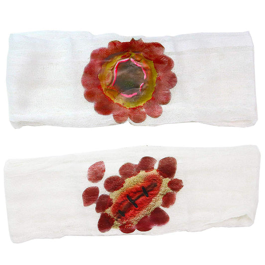 Bloody Wound Gauze Bandage - Halloween Blood Costume Bandages 1 Piece Assorted Styles