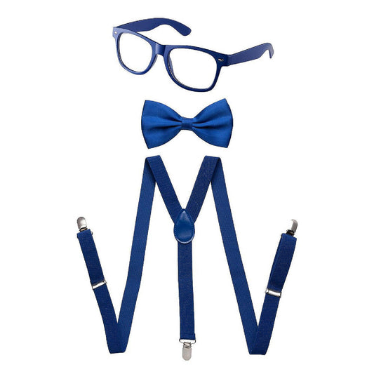 1 Set(s): Blue Suspenders, Bowtie & Sunglasses Set | USA Decoration®