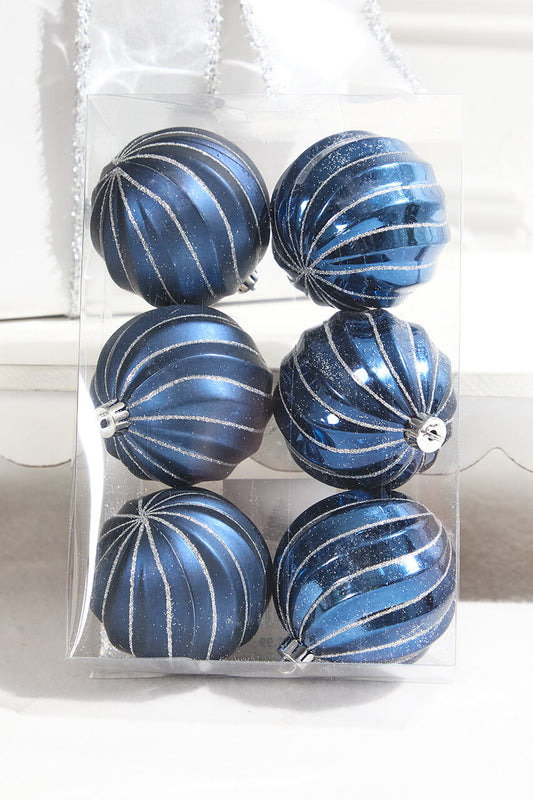 3” Blue Shatterproof Boxed Set of 6 for Holiday Tree Decor