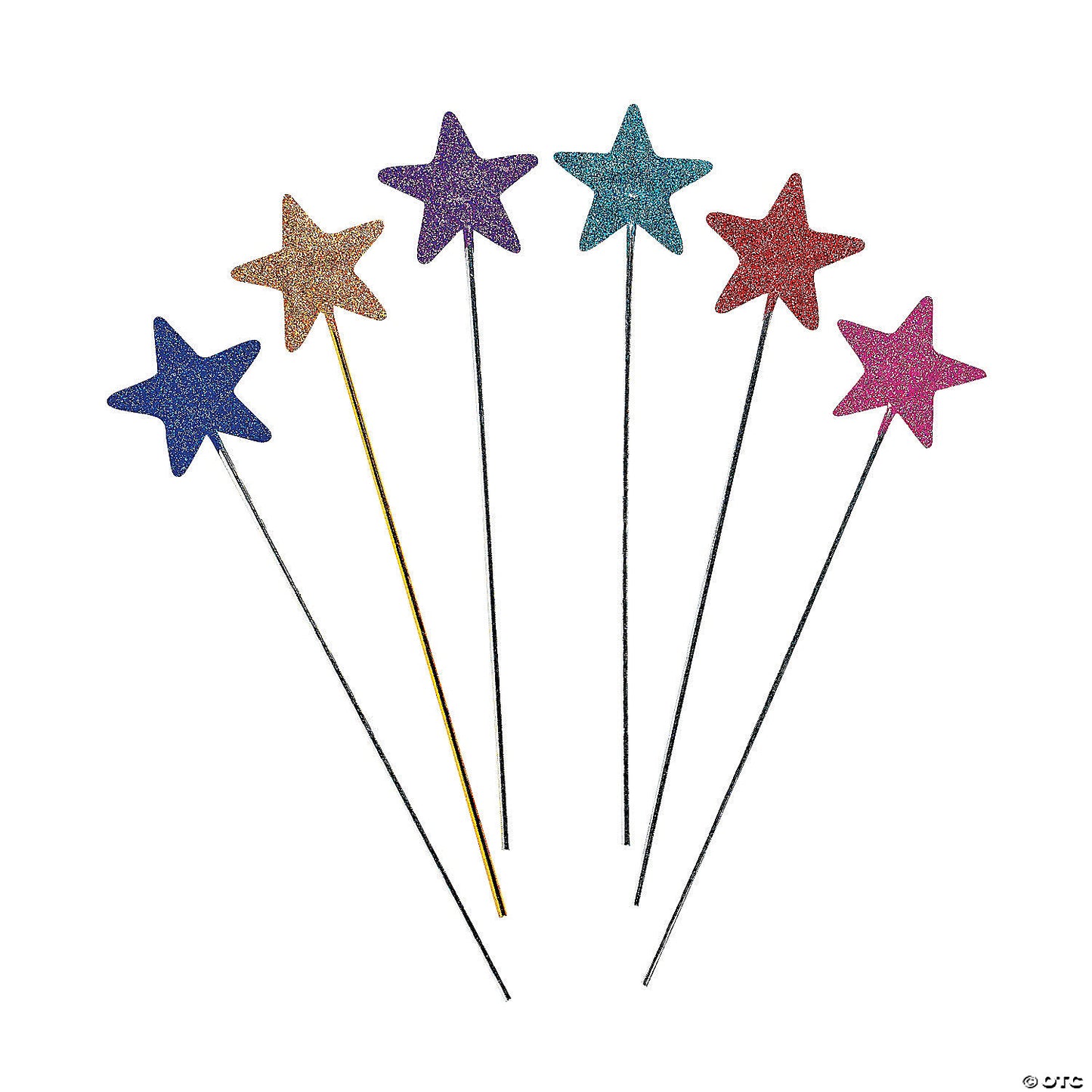 Per Dozen: Bright & Glittery Star Wands- 12 Pc. | USA Decoration®