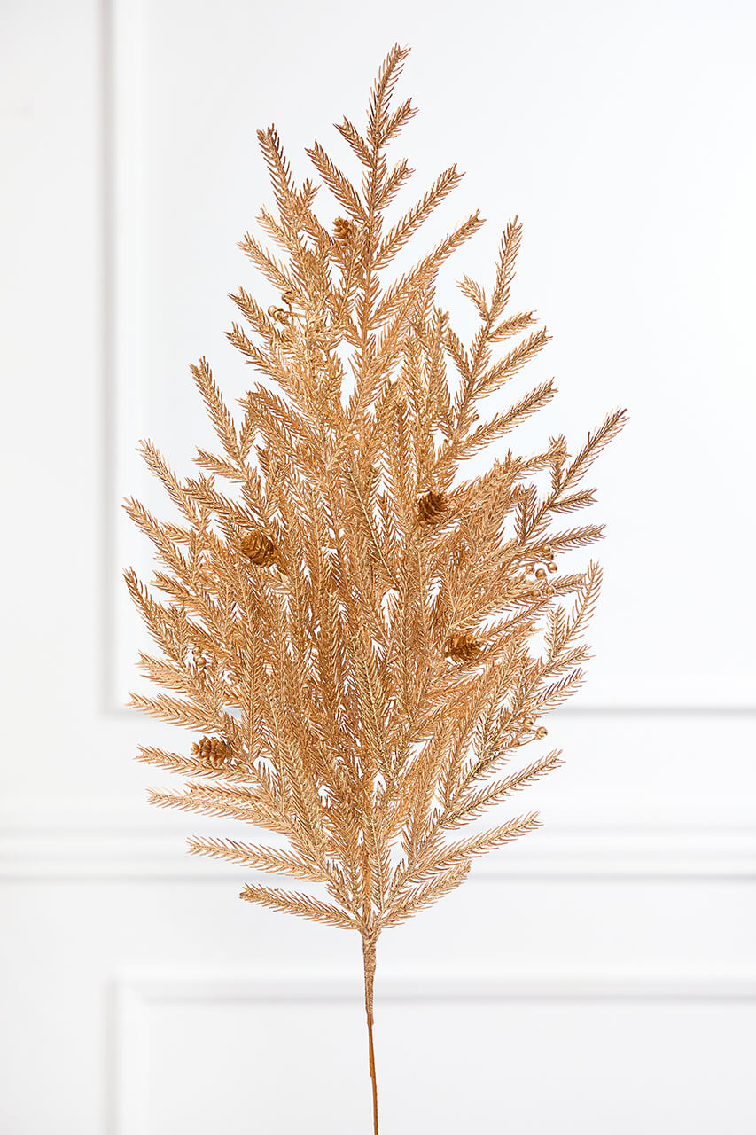 32" Gold Metallic Pine Spray