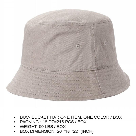 BUC Bucket Solid Hat 100% Polyester Adjustable for Casual and Outdoor Wear