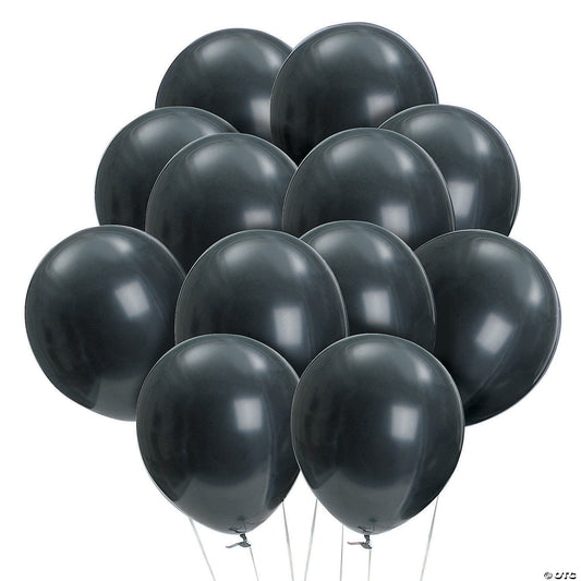 144 Piece(s): Bulk 144 Pc. Onyx Black 11" Latex Balloons | USA Decoration®