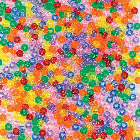 Bulk 2000 Pc. 6mm 1 Lb. of See-Through Pony Beads | USA Decoration®