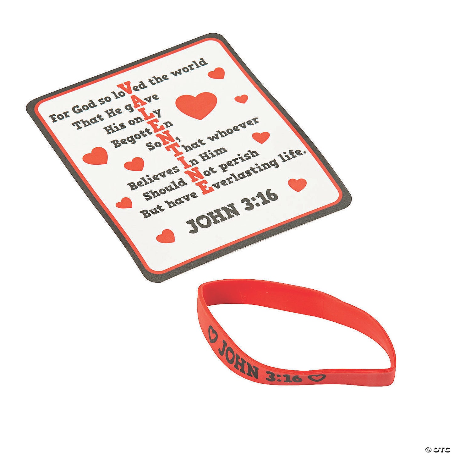 Bulk John 3:16 Bracelet Valentine Exchanges with Card for 48
