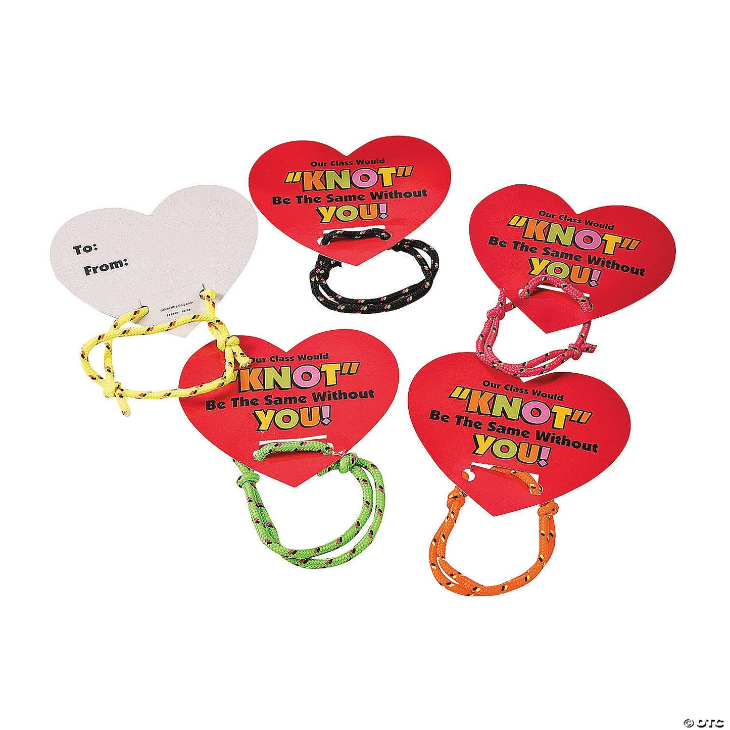 Bulk Knot Bracelet Valentine Exchanges with Card for 72