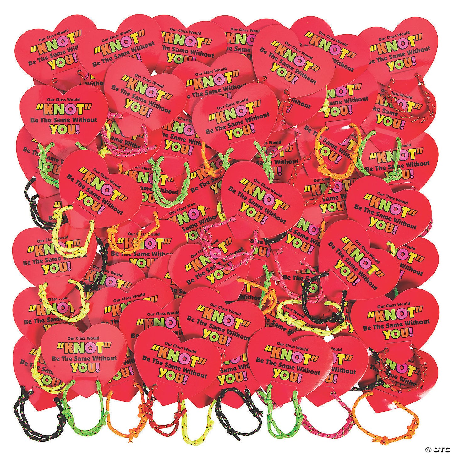 Bulk Knot Bracelet Valentine Exchanges with Card for 72
