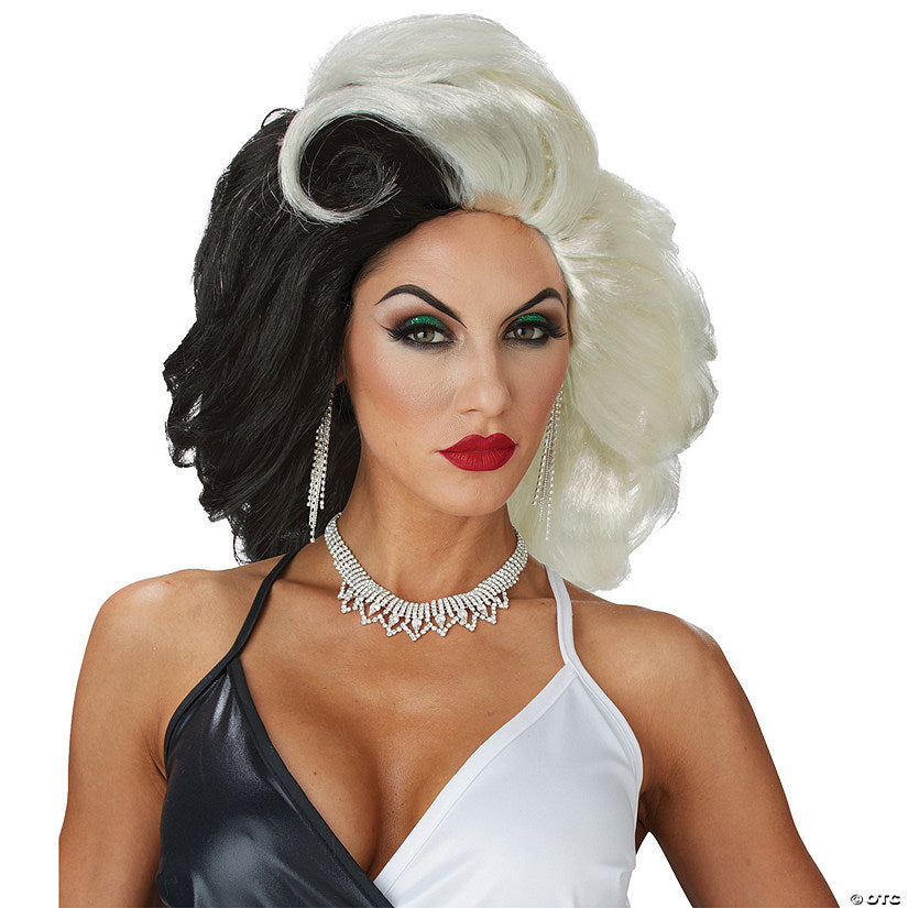 Adults Black White Cruel Diva Wig | USA Decoration®