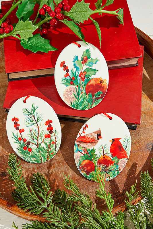 5" Cardinal Ceramic Christmas Ornament Red Bird Holiday Tree Decoration