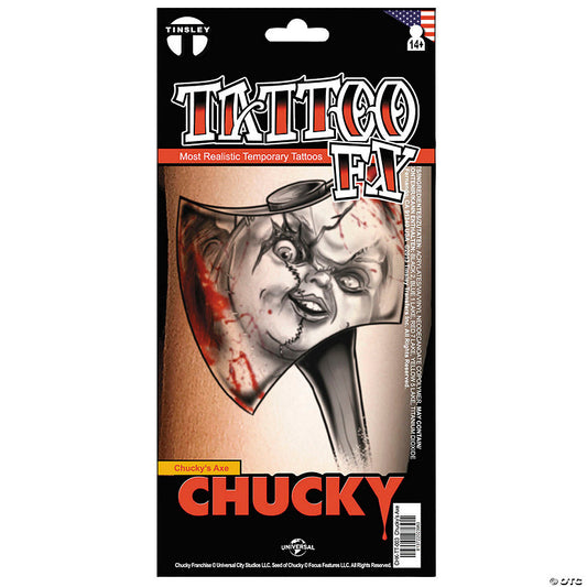 Tinsley Transfers Child's Play™ Axe with Chucky's Face Temporary Tattoo | USA Decoration®