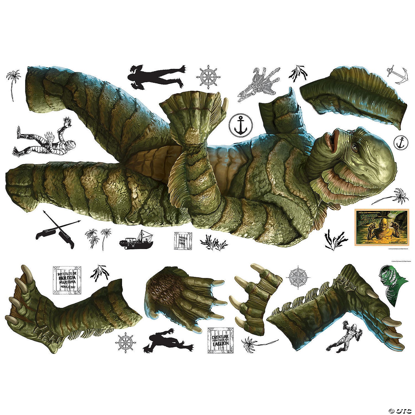 Classic Monsters Creature From The Black Lagoon Giant Peel Stick Wall Decals by RoomMates | USA Decoration®