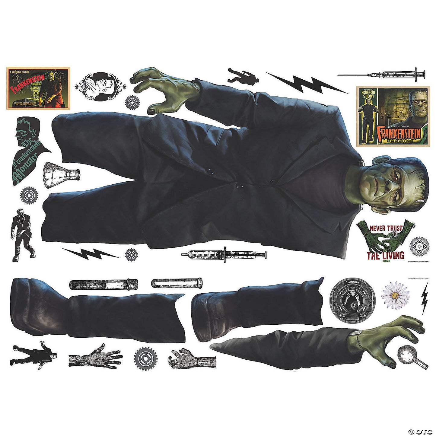 Classic Monsters Frankenstein Giant Peel Stick Wall Decals by RoomMates | USA Decoration®