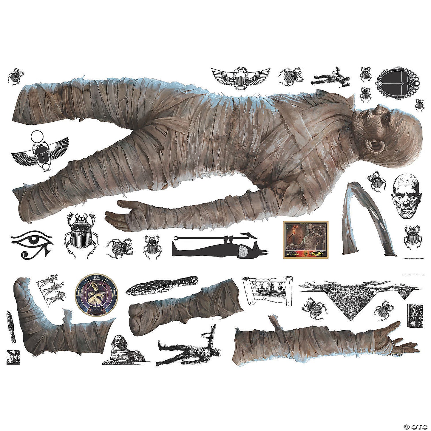 Classic Monsters The Mummy Giant Peel Stick Wall Decals by RoomMates | USA Decoration®