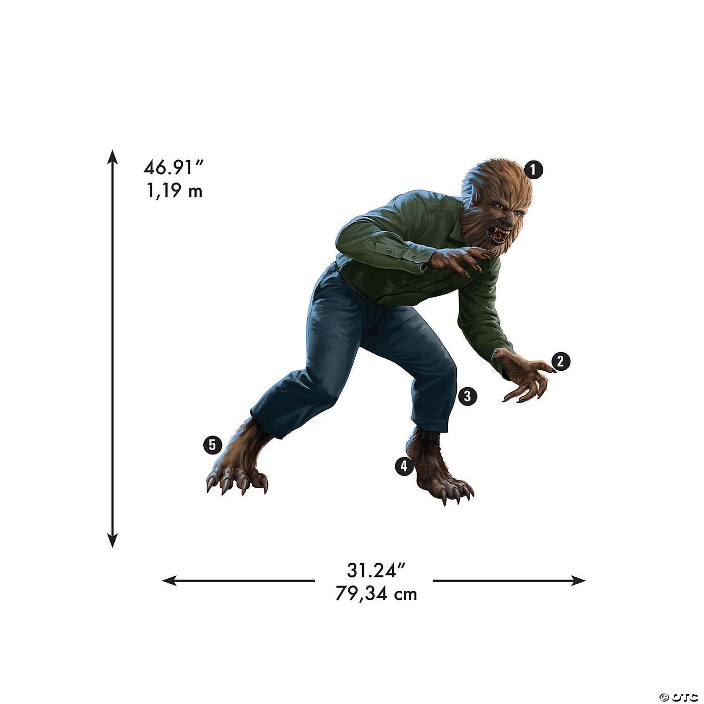 Classic Monsters The Wolfman Giant Peel Stick Wall Decals by RoomMates | USA Decoration®
