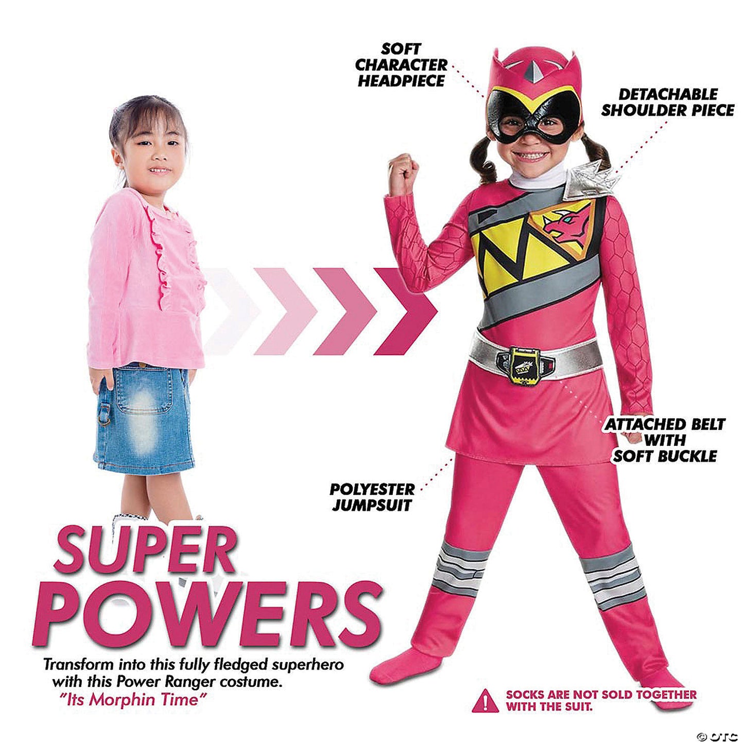 Classic Pink Ranger Dino Girls Halloween Costume | USA Decoration®