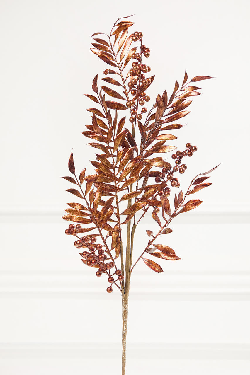 30" Copper Metallic Pepperberry Stem Christmas Decoration