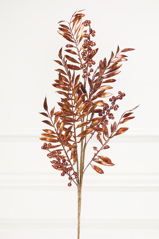 30" Copper Metallic Pepperberry Stem Christmas Decoration