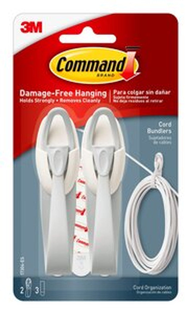 Command Cord Bundlers Set of 2 Durable Cable Organizers