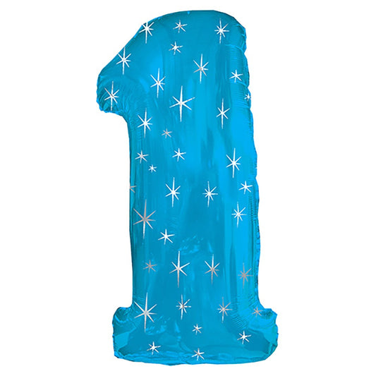 38 inch NUMBER 1 - BLUE SPARKLE | USA Decoration®