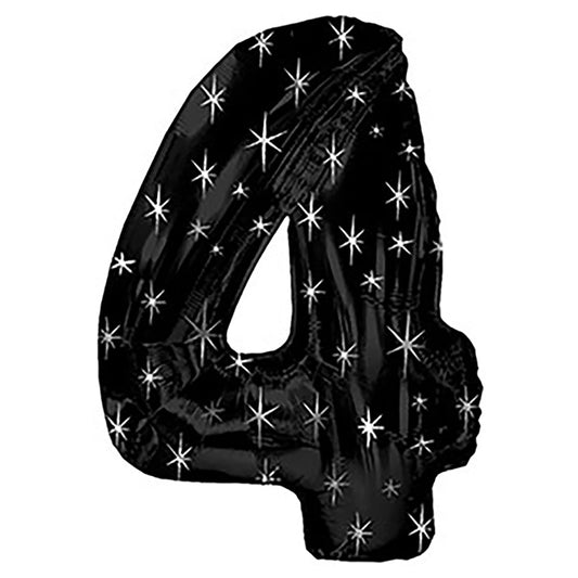 38 inch NUMBER 4 - BLACK SPARKLE | USA Decoration®