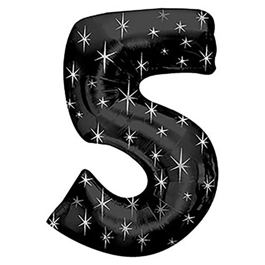 38 inch NUMBER 5 - BLACK SPARKLE | USA Decoration®