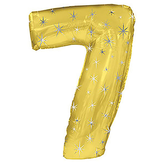 38 inch NUMBER 7 - GOLD SPARKLE | USA Decoration®