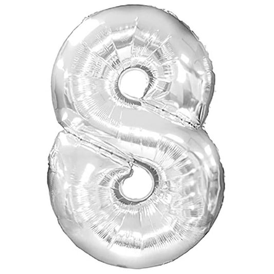 38 inch NUMBER 8 - CTI - SILVER | USA Decoration®