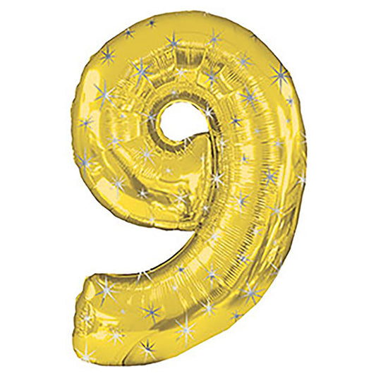 38 inch NUMBER 9 - GOLD SPARKLE | USA Decoration®